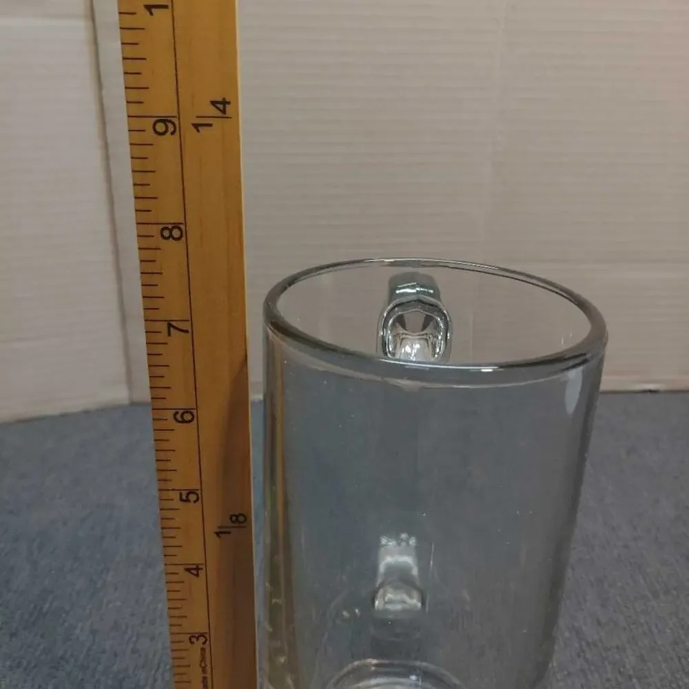 Beer Mug Glass Pilsner Stein Clear Crystal Handle Barware Beverage Glass
